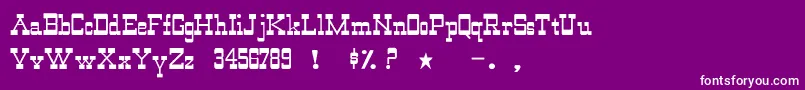 フォントWildwestNormal – 紫の背景に白い文字