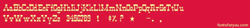 WildwestNormal Font – Yellow Fonts on Red Background
