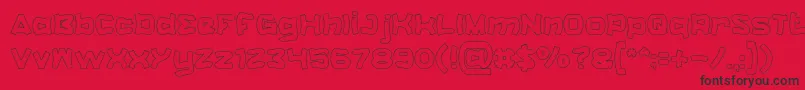 フォントCatalystHollow – 赤い背景に黒い文字