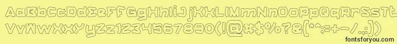 フォントCatalystHollow – 黒い文字の黄色い背景