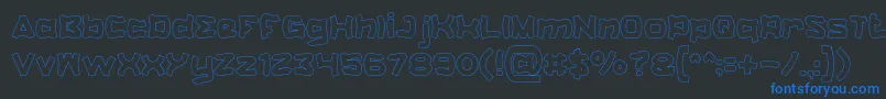 CatalystHollow-Schriftart – Blaue Schriften auf schwarzem Hintergrund
