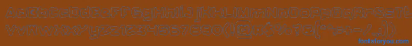 フォントCatalystHollow – 茶色の背景に青い文字