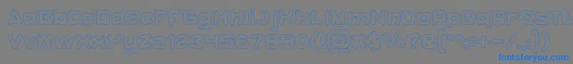 フォントCatalystHollow – 灰色の背景に青い文字