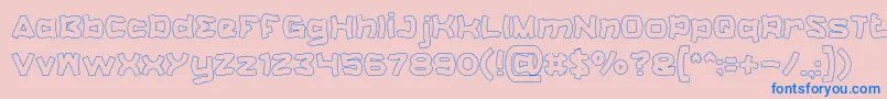 CatalystHollow-Schriftart – Blaue Schriften auf rosa Hintergrund