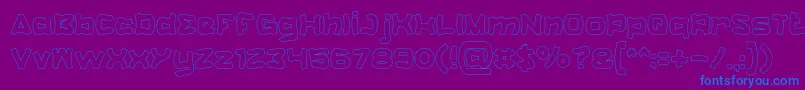 CatalystHollow-Schriftart – Blaue Schriften auf violettem Hintergrund