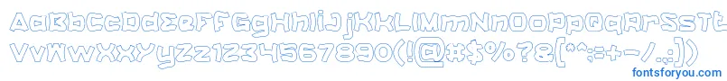 フォントCatalystHollow – 白い背景に青い文字