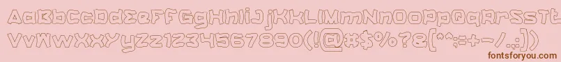 フォントCatalystHollow – ピンクの背景に茶色のフォント