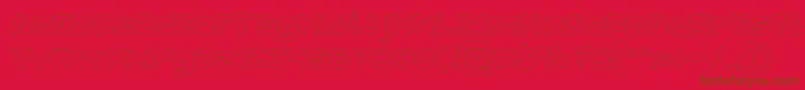 フォントCatalystHollow – 赤い背景に茶色の文字