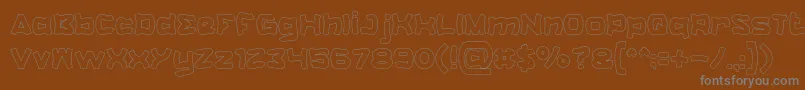 フォントCatalystHollow – 茶色の背景に灰色の文字