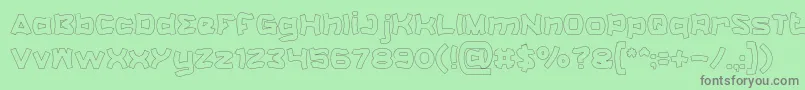 フォントCatalystHollow – 緑の背景に灰色の文字