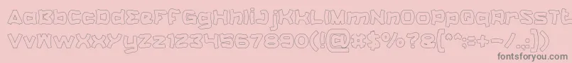 フォントCatalystHollow – ピンクの背景に灰色の文字