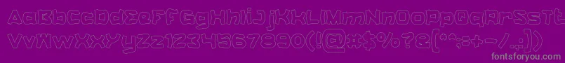 フォントCatalystHollow – 紫の背景に灰色の文字