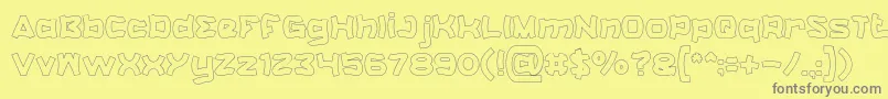 CatalystHollow-fontti – harmaat kirjasimet keltaisella taustalla