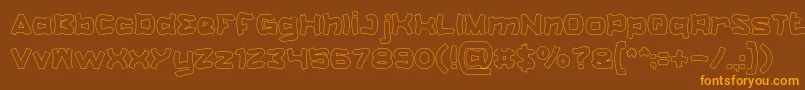 CatalystHollow-Schriftart – Orangefarbene Schriften auf braunem Hintergrund