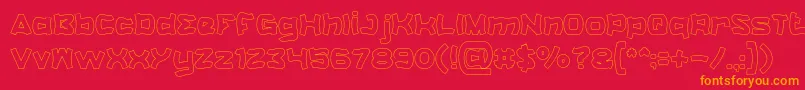 CatalystHollow-Schriftart – Orangefarbene Schriften auf rotem Hintergrund