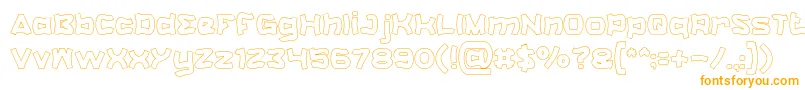 CatalystHollow-Schriftart – Orangefarbene Schriften auf weißem Hintergrund