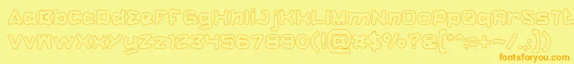 CatalystHollow Font – Orange Fonts on Yellow Background