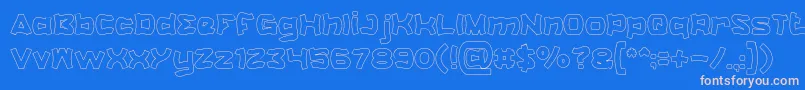 フォントCatalystHollow – ピンクの文字、青い背景