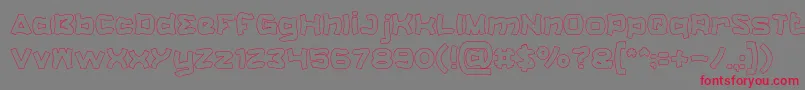 フォントCatalystHollow – 赤い文字の灰色の背景