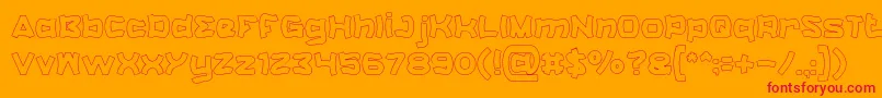 フォントCatalystHollow – オレンジの背景に赤い文字