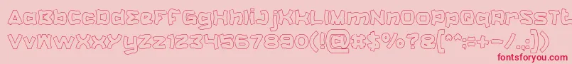 フォントCatalystHollow – ピンクの背景に赤い文字
