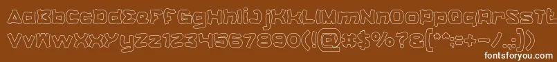 フォントCatalystHollow – 茶色の背景に白い文字