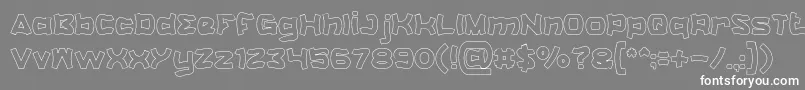 フォントCatalystHollow – 灰色の背景に白い文字