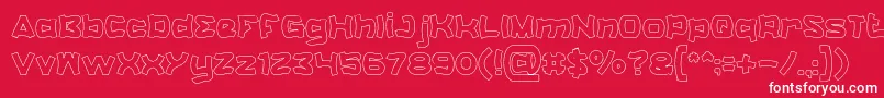 CatalystHollow-Schriftart – Weiße Schriften auf rotem Hintergrund
