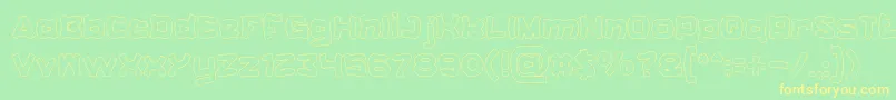 CatalystHollow-Schriftart – Gelbe Schriften auf grünem Hintergrund