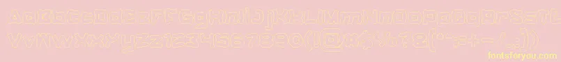 CatalystHollow-Schriftart – Gelbe Schriften auf rosa Hintergrund