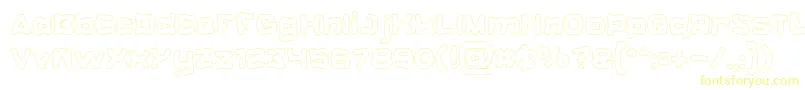 Fonte CatalystHollow – fontes amarelas em um fundo branco