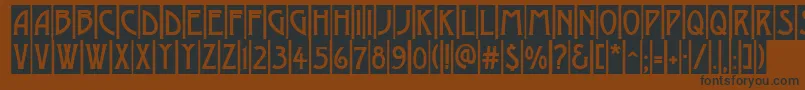 AModernocm-fontti – mustat fontit ruskealla taustalla