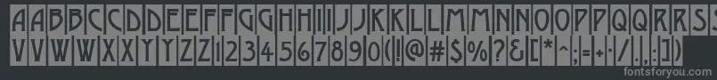 AModernocm-fontti – harmaat kirjasimet mustalla taustalla