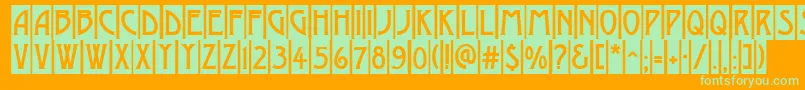 AModernocm Font – Green Fonts on Orange Background