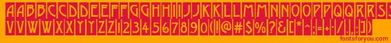 フォントAModernocm – オレンジの背景に赤い文字