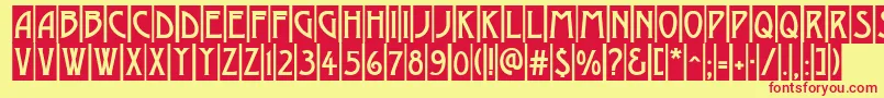 フォントAModernocm – 赤い文字の黄色い背景