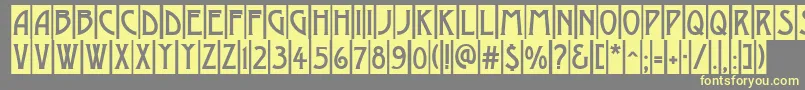 AModernocm-fontti – keltaiset fontit harmaalla taustalla