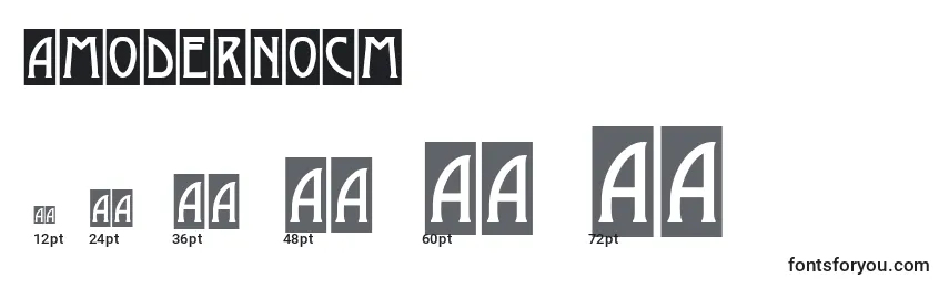 Размеры шрифта AModernocm