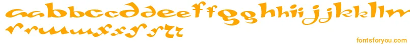 Gaivota-Schriftart – Orangefarbene Schriften auf weißem Hintergrund