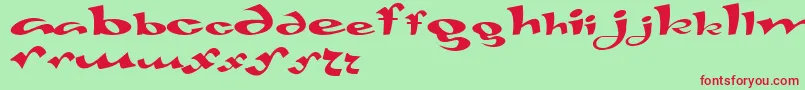 フォントGaivota – 赤い文字の緑の背景