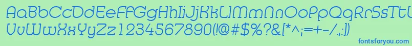 MedflylightRegular Font – Blue Fonts on Green Background