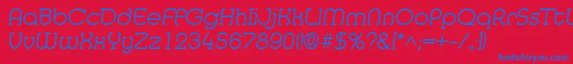 Czcionka MedflylightRegular – niebieskie czcionki na czerwonym tle