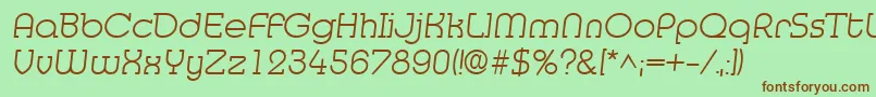 MedflylightRegular Font – Brown Fonts on Green Background