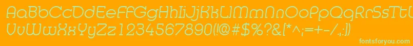 MedflylightRegular Font – Green Fonts on Orange Background