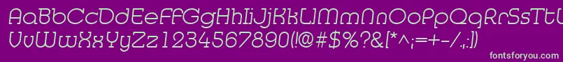 MedflylightRegular Font – Green Fonts on Purple Background