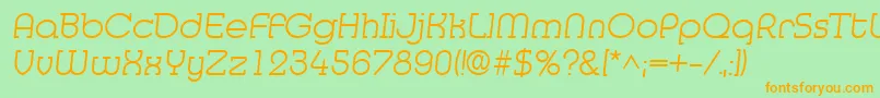 MedflylightRegular Font – Orange Fonts on Green Background
