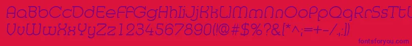 MedflylightRegular Font – Purple Fonts on Red Background
