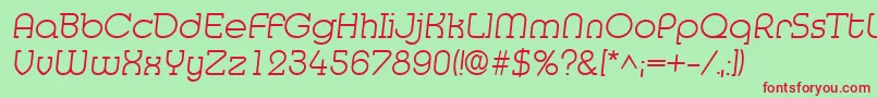 MedflylightRegular Font – Red Fonts on Green Background