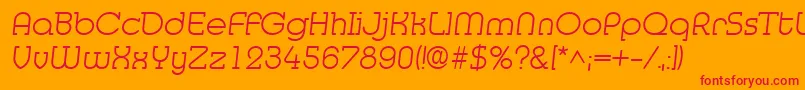 MedflylightRegular Font – Red Fonts on Orange Background