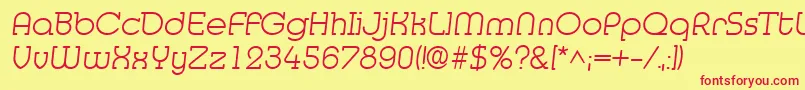 MedflylightRegular Font – Red Fonts on Yellow Background